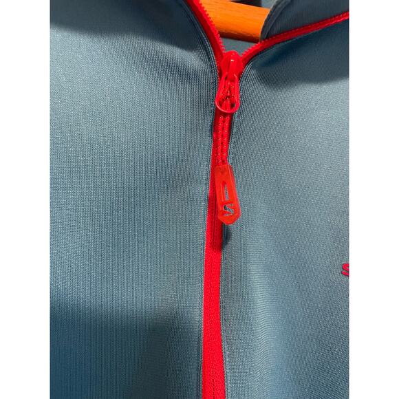 Soloman Discovery 1/2 zip midlayer Jacket blue red collared stretchy Size Large - Picture 6 of 7